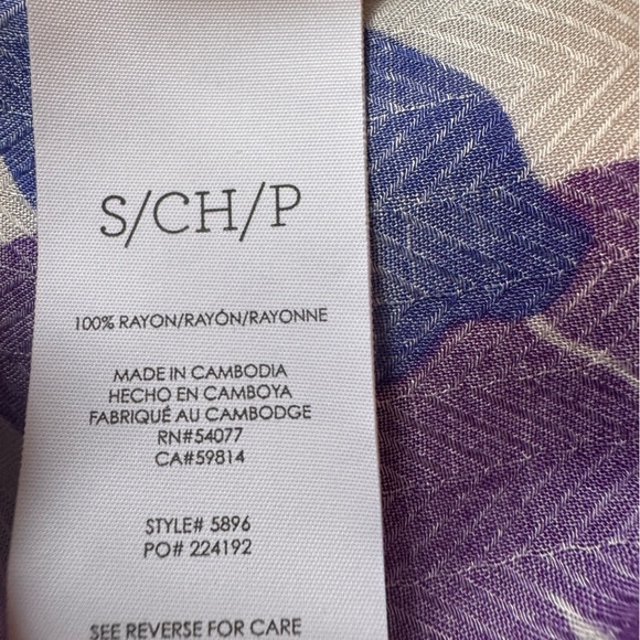 CAbi White and Purple Floral Blouse - Picture 7 of 8